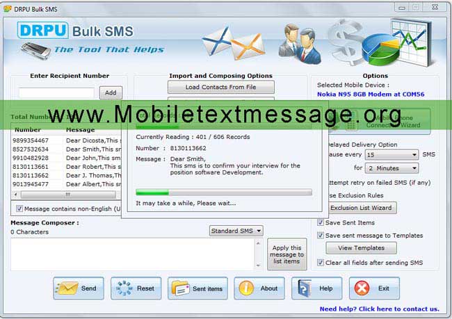 GSM Mobile Text Messaging screenshot