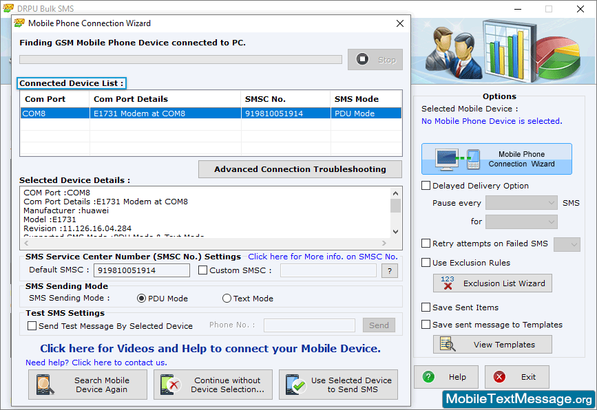 Bulk SMS Software for GSM Mobile Phones Screenshots Bulk SMS Software for GSM Mobile Phones