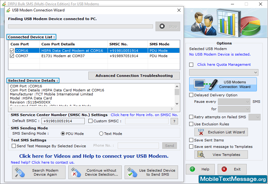 Bulk SMS Software - Multi USB Modem Screenshots Bulk SMS Software - Multi USB Modem
