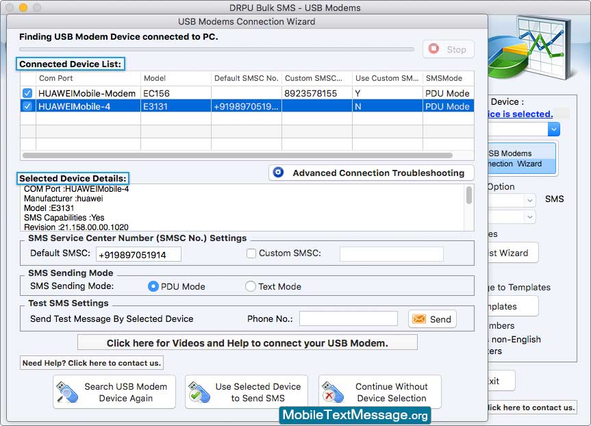 Mac Bulk SMS Software for USB Modems Screenshots Mac Bulk SMS Software for USB Modems