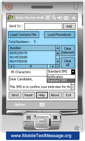 Pocket PC to Mobile Bulk SMS Software Pocket PC to Mobile Bulk SMS Software